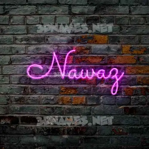nawaz in Pink Neon style - 3D name wallpaper