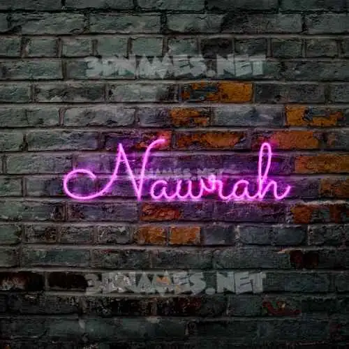 nawrah in Pink Neon style - 3D name wallpaper