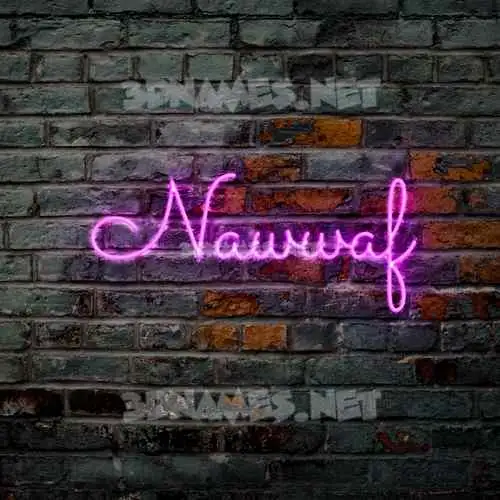 nawwaf in Pink Neon style - 3D name wallpaper
