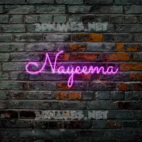 nayeema in Pink Neon style - 3D name wallpaper