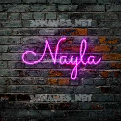 nayla in Pink Neon style - 3D name wallpaper
