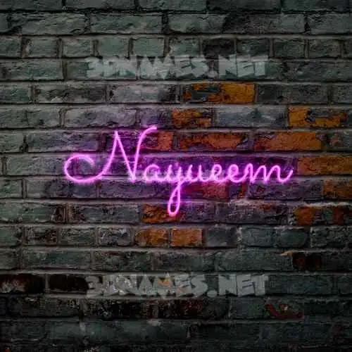 nayueem in Pink Neon style - 3D name wallpaper