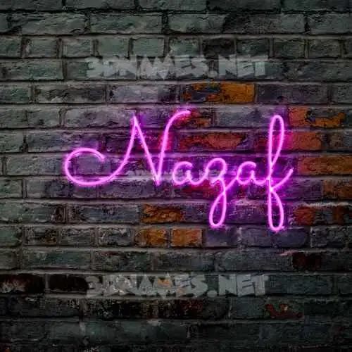 nazaf in Pink Neon style - 3D name wallpaper