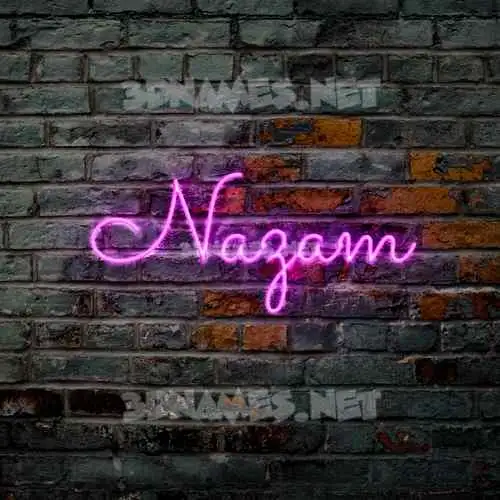 nazam in Pink Neon style - 3D name wallpaper