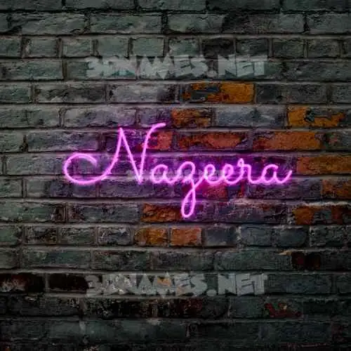 nazeera in Pink Neon style - 3D name wallpaper