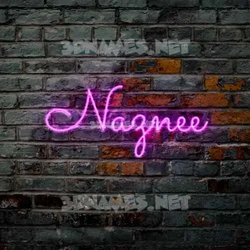 naznee in Pink Neon style - 3D name wallpaper