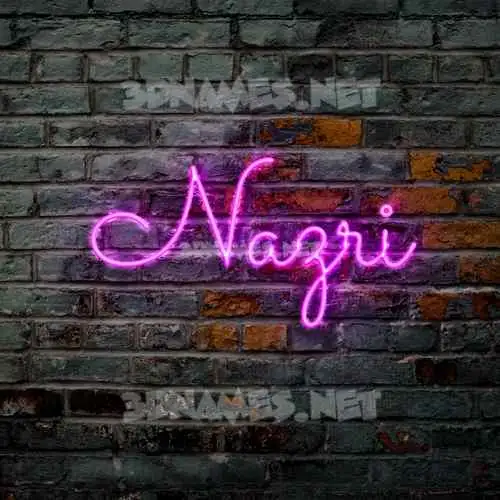 nazri in Pink Neon style - 3D name wallpaper