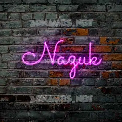 nazuk in Pink Neon style - 3D name wallpaper