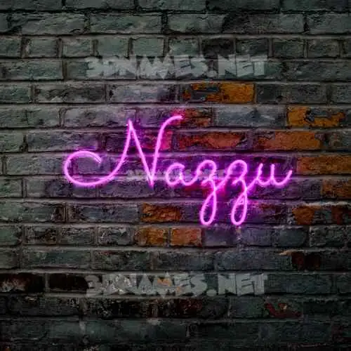 nazzu in Pink Neon style - 3D name wallpaper