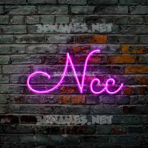 ncc in Pink Neon style - 3D name wallpaper