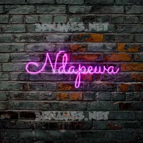 ndapewa in Pink Neon style - 3D name wallpaper