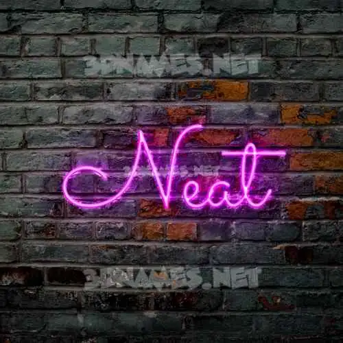 neat in Pink Neon style - 3D name wallpaper