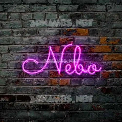 nebo in Pink Neon style - 3D name wallpaper
