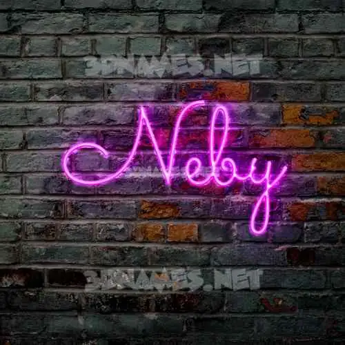 neby in Pink Neon style - 3D name wallpaper