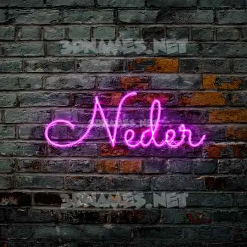 neder in Pink Neon style - 3D name wallpaper