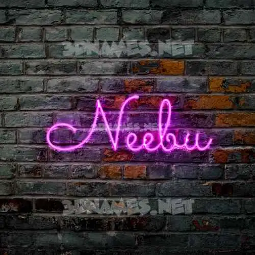 neebu in Pink Neon style - 3D name wallpaper