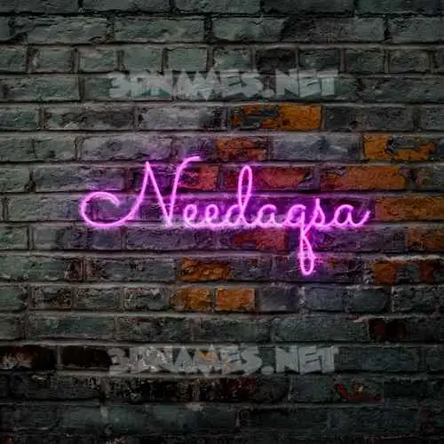 needaqsa in Pink Neon style - 3D name wallpaper