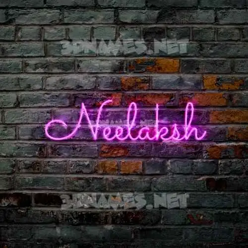 neelaksh in Pink Neon style - 3D name wallpaper