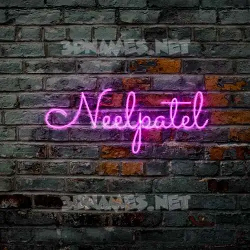 neelpatel in Pink Neon style - 3D name wallpaper