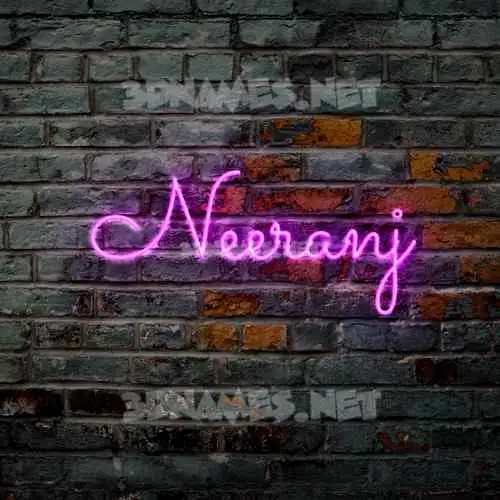 neeranj in Pink Neon style - 3D name wallpaper