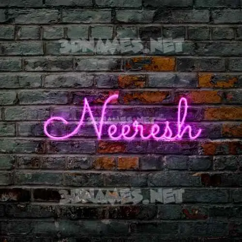 neeresh in Pink Neon style - 3D name wallpaper