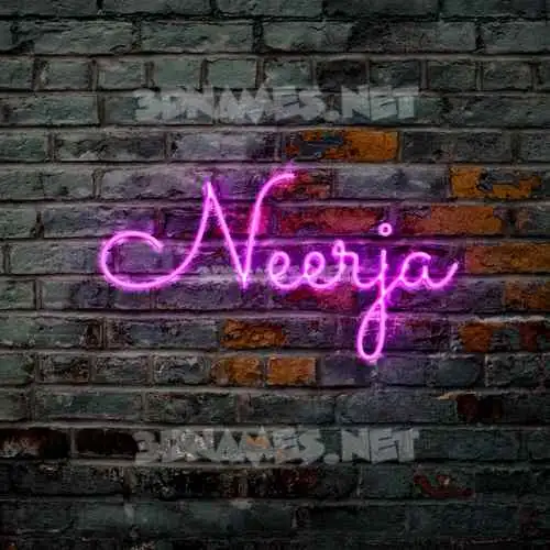 neerja in Pink Neon style - 3D name wallpaper