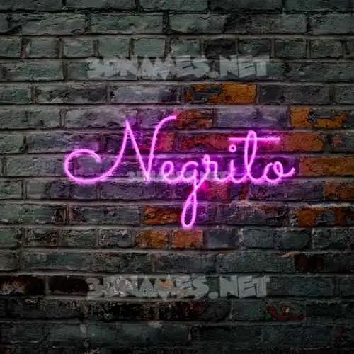 negrito in Pink Neon style - 3D name wallpaper