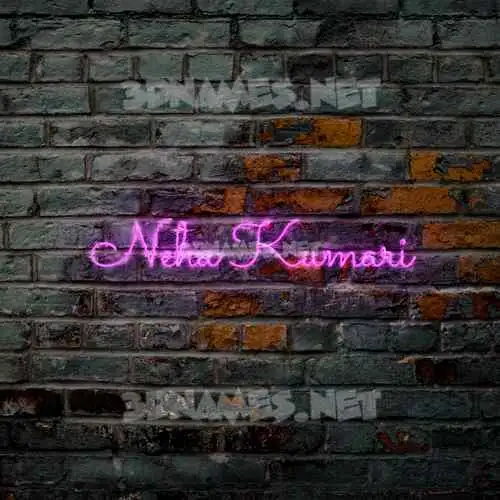 neha kumari in Pink Neon style - 3D name wallpaper