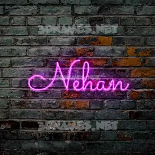 nehan in Pink Neon style - 3D name wallpaper