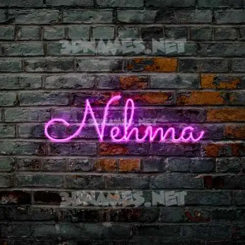 nehma in Pink Neon style - 3D name wallpaper