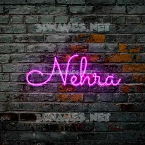 nehra in Pink Neon style - 3D name wallpaper