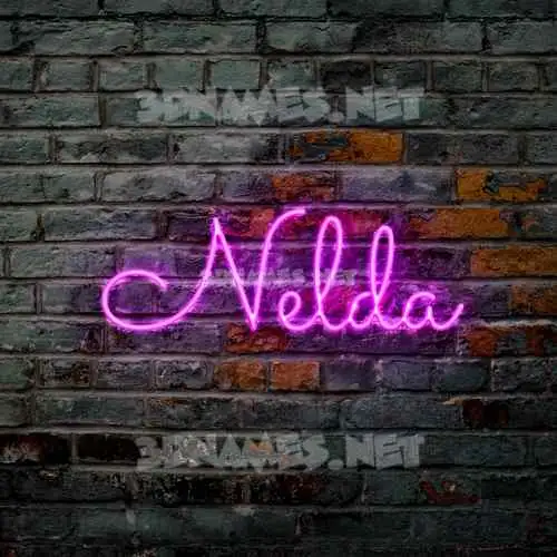 nelda in Pink Neon style - 3D name wallpaper