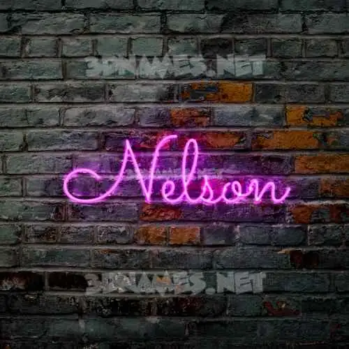 nelson in Pink Neon style - 3D name wallpaper