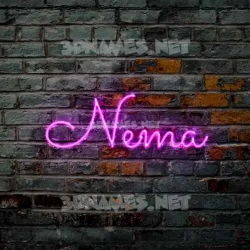 nema in Pink Neon style - 3D name wallpaper
