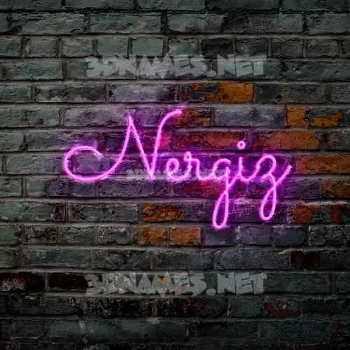 nergiz in Pink Neon style - 3D name wallpaper