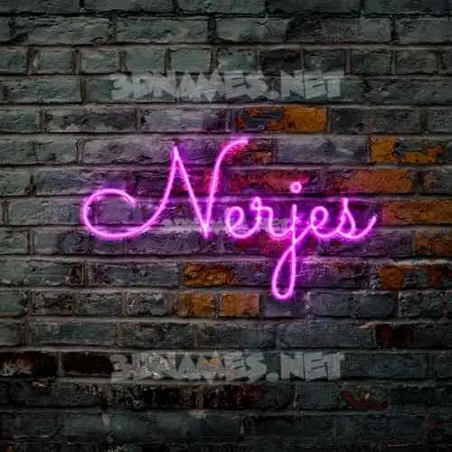 nerjes in Pink Neon style - 3D name wallpaper