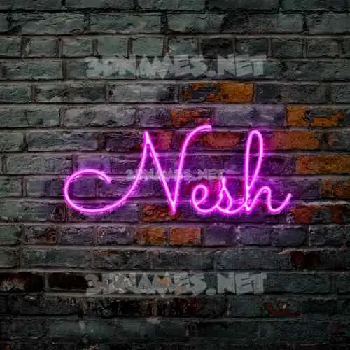 nesh in Pink Neon style - 3D name wallpaper