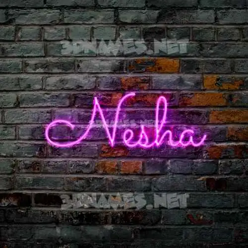 nesha in Pink Neon style - 3D name wallpaper nesha in Pink Neon style - 3D name wallpaper