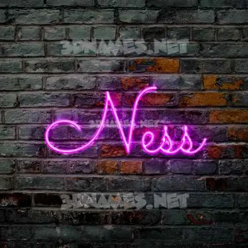 ness in Pink Neon style - 3D name wallpaper