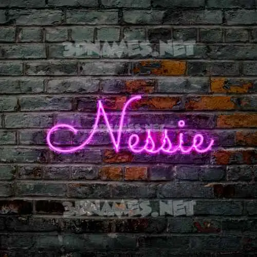 nessie in Pink Neon style - 3D name wallpaper