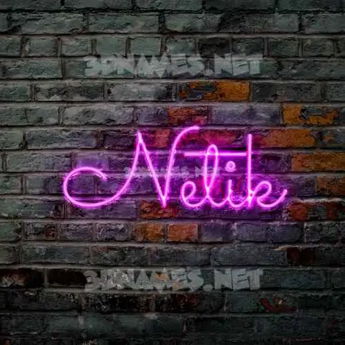 netik in Pink Neon style - 3D name wallpaper