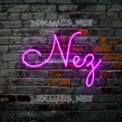 nez in Pink Neon style - 3D name wallpaper