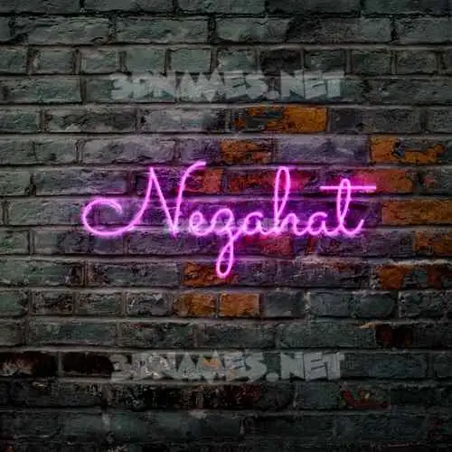 nezahat in Pink Neon style - 3D name wallpaper