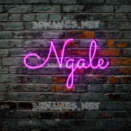 ngale in Pink Neon style - 3D name wallpaper