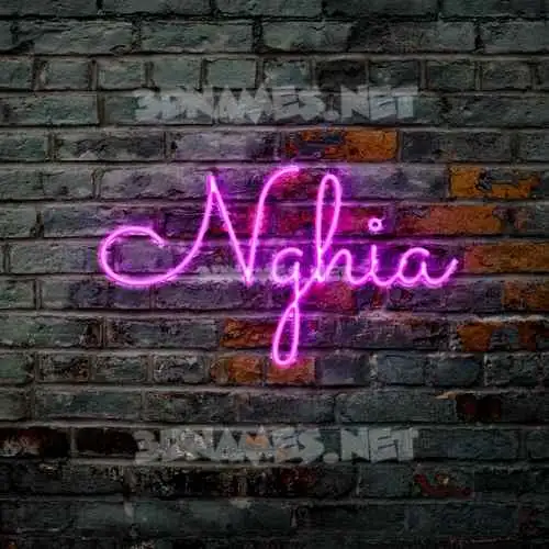 nghia in Pink Neon style - 3D name wallpaper