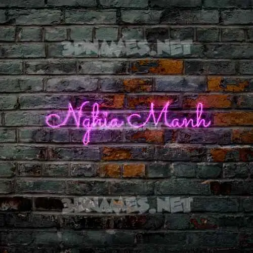 nghia manh in Pink Neon style - 3D name wallpaper