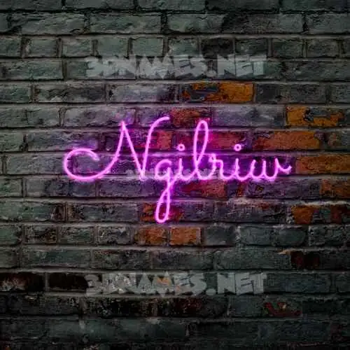 ngilriw in Pink Neon style - 3D name wallpaper