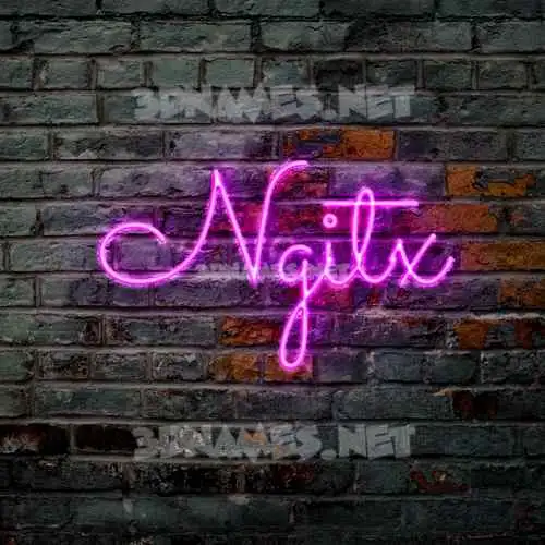ngitx in Pink Neon style - 3D name wallpaper