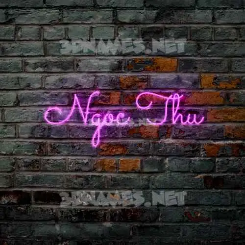 ngoc thu in Pink Neon style - 3D name wallpaper