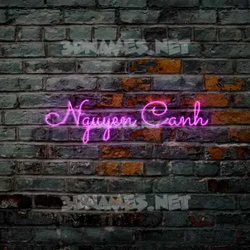 nguyen canh in Pink Neon style - 3D name wallpaper